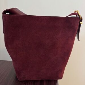 Madewell Deep Burgundy Suede Essential Tote Excellent